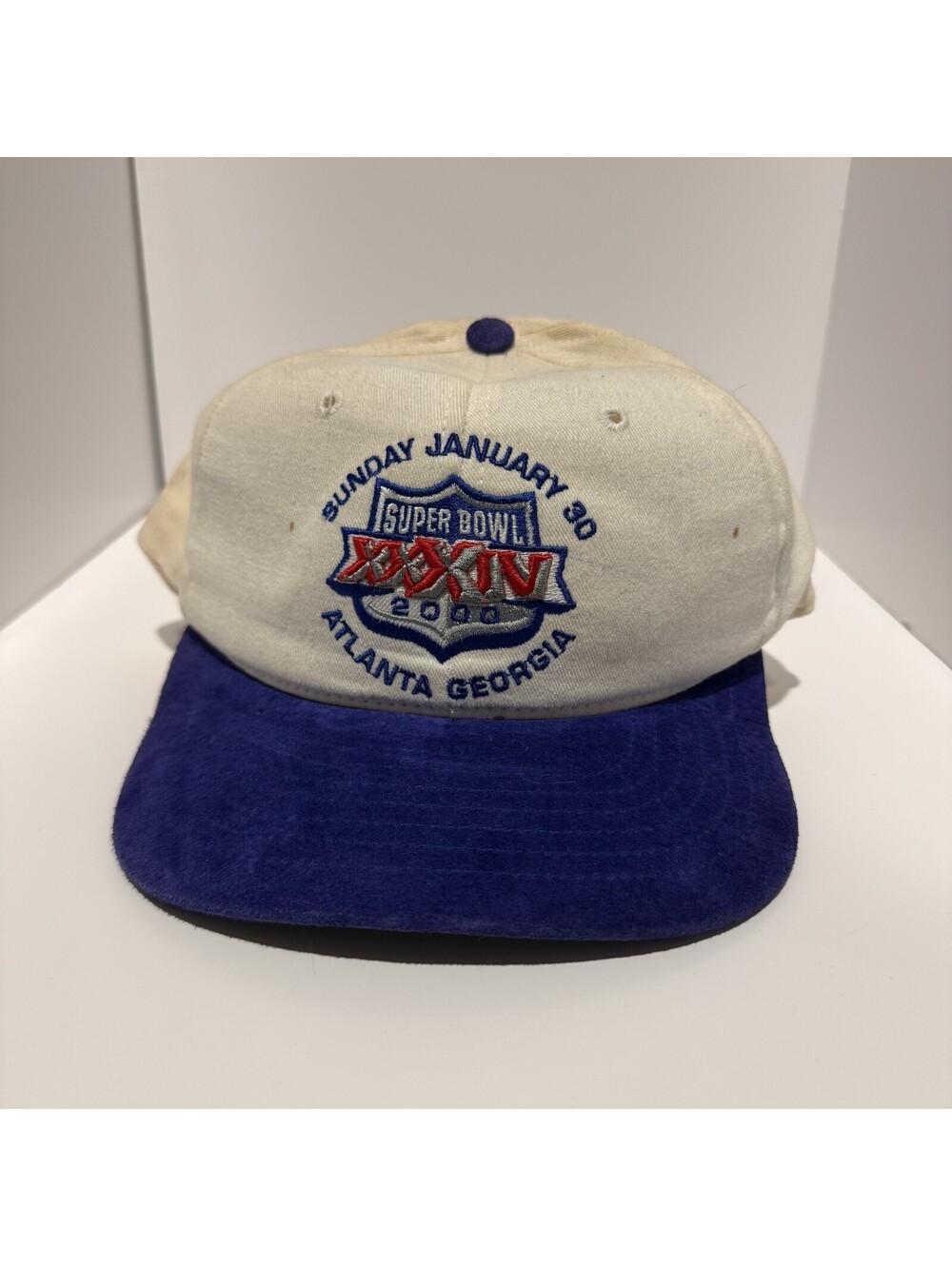 Vintage Super Bowl 34 Snapback Hat Sunday January 30 2000 Atlanta Georgia Cap
